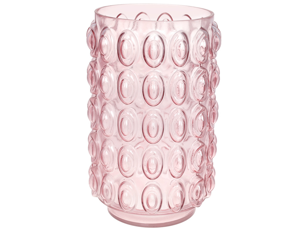Ваза стеклянная "Bubbles" 30 см, розовый, 591-320
