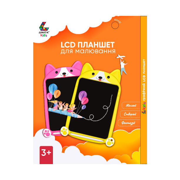 Планшет графічний для малювання LUNATIK з LCD екраном 10" (котик), LN10K-CY 1