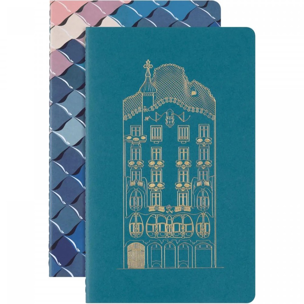 Записная книжка средняя нелинированная, Moleskine Cahier Casa Batllo, 2 шт, SECAHL6865CBATLLO