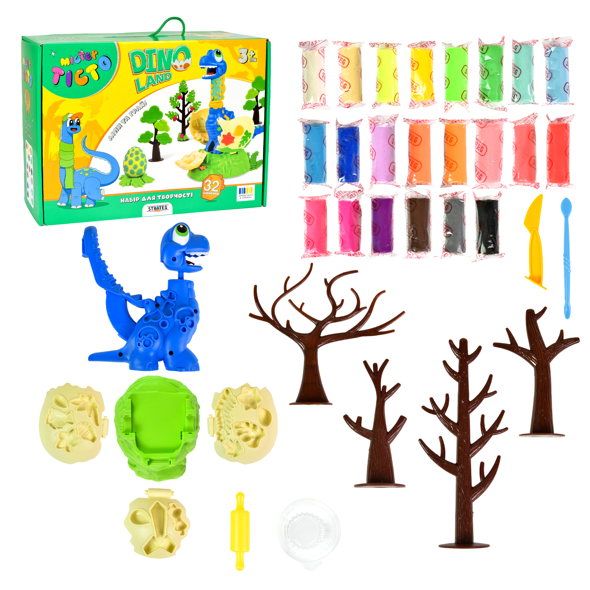 Набор для творчества Мистер тесто Dino Land, 41035, ТМ "Strateg" 1