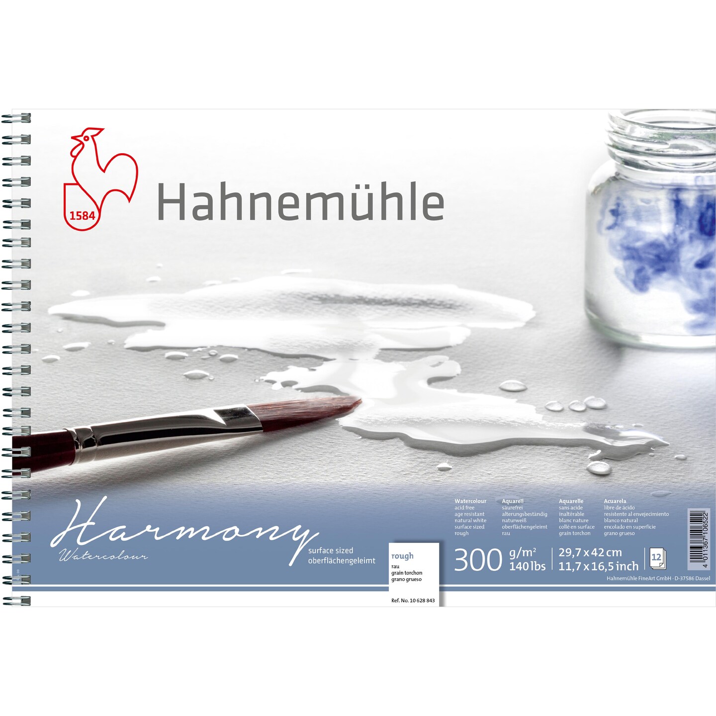 Альбом для акварелі WC Harmony, спіраль, 12а, 300г, rough, А4, Hahnemuhle