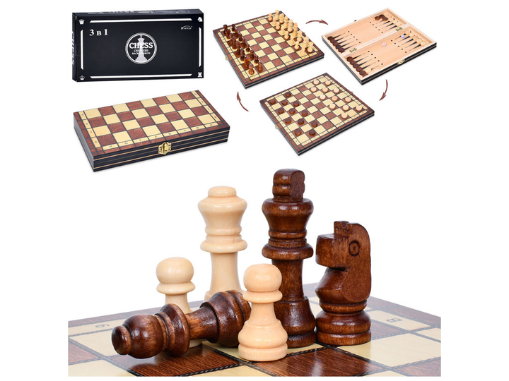 Набор игр 3в1: шахматы, шашки, нарды, FG240502023L