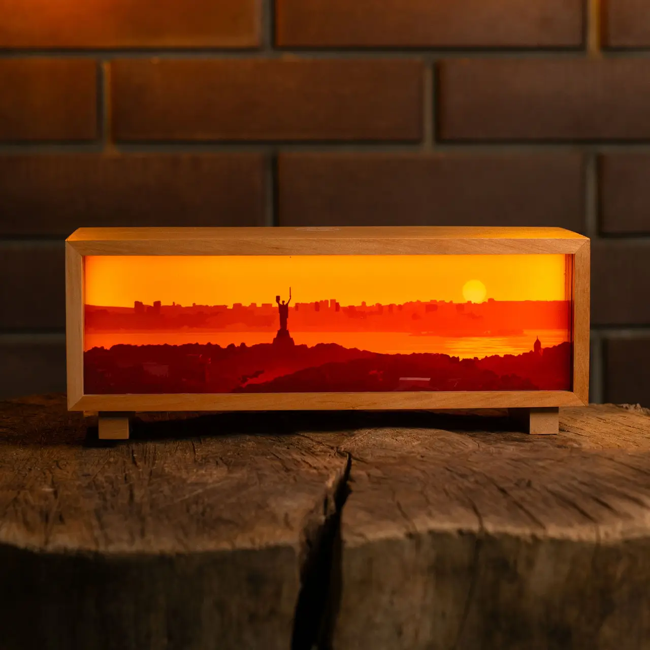 Ночник-панорама "Вечерний Киев", лакированное дерево (LED, Аккумулятор, USB Type-C), npa0001