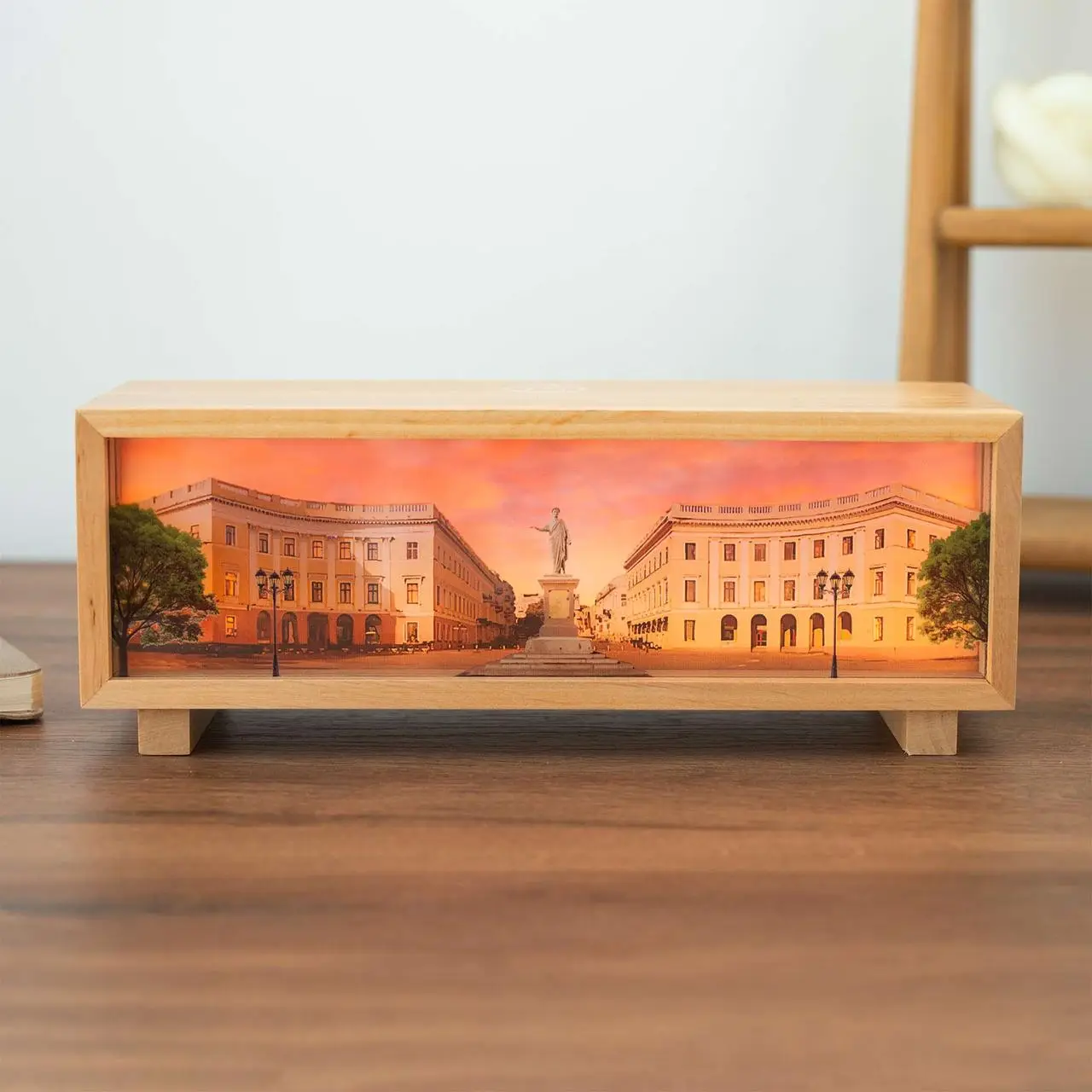 Ночник-панорама "Одесса", лак.дерево (LED, Аккумулятор, USB Type-C), npa0010 5