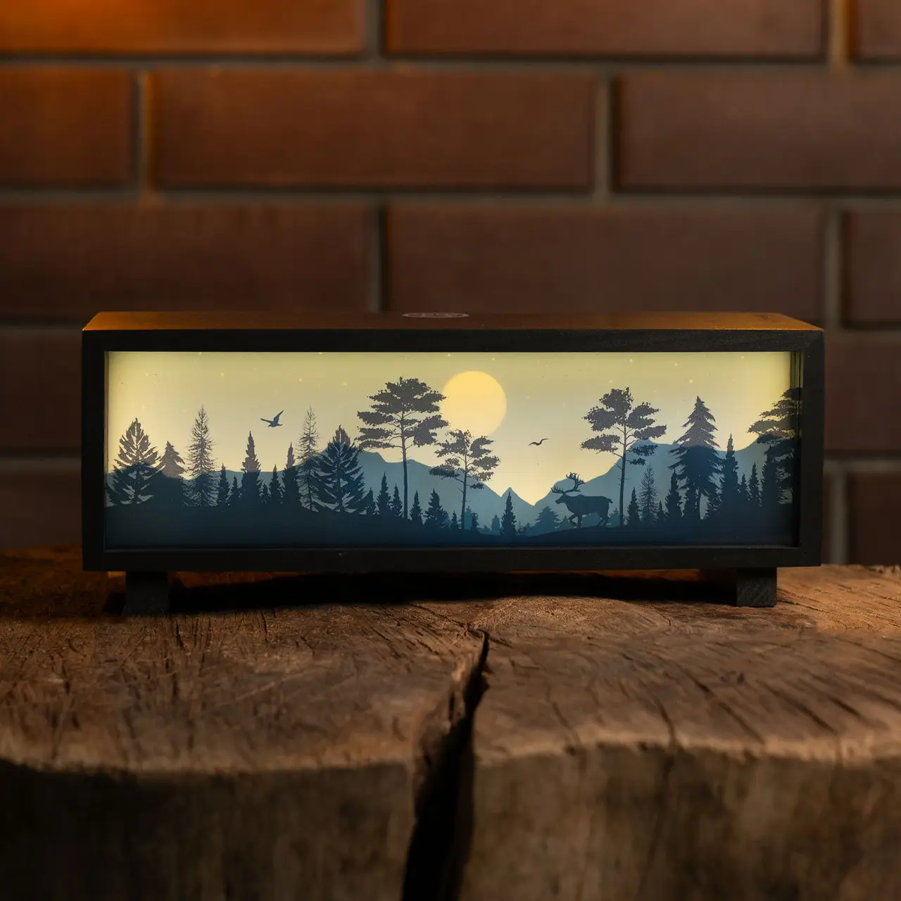 Ночник-панорама "Ночной лес", черный (LED, Аккумулятор, USB Type-C), npa1005