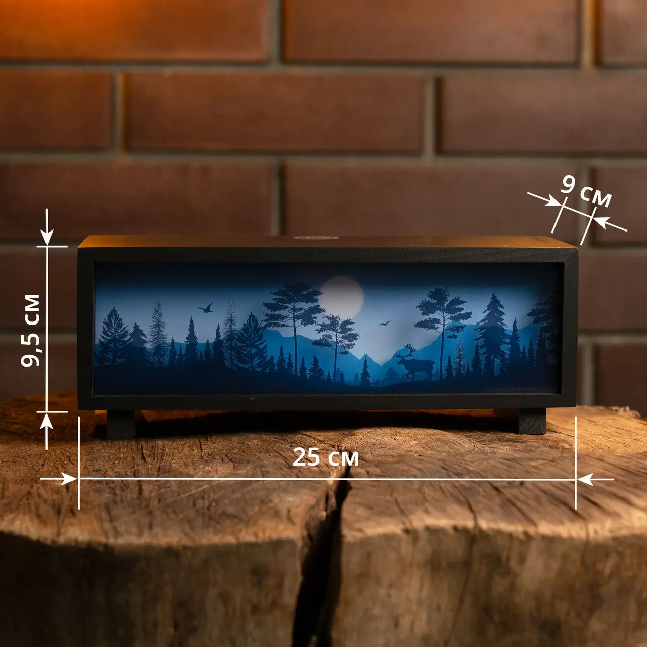 Ночник-панорама "Ночной лес", черный (LED, Аккумулятор, USB Type-C), npa1005 1