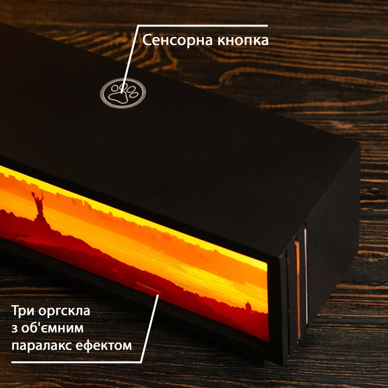 Ночник-панорама "Вечерний Киев", черный (LED, Аккумулятор, USB Type-C), npa1001 3
