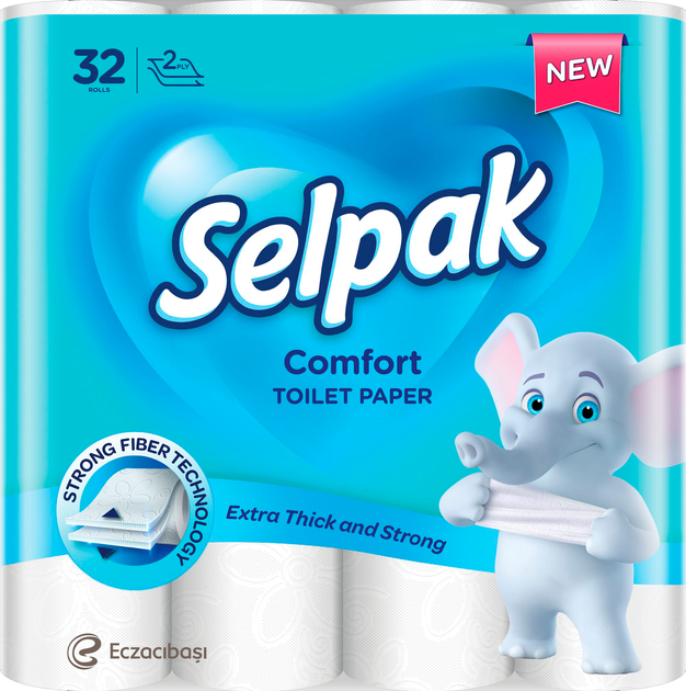 Папір туалетний Selpak Comfort целюлозний 2-х шар. 32 шт (3шт/ящ), 32363603