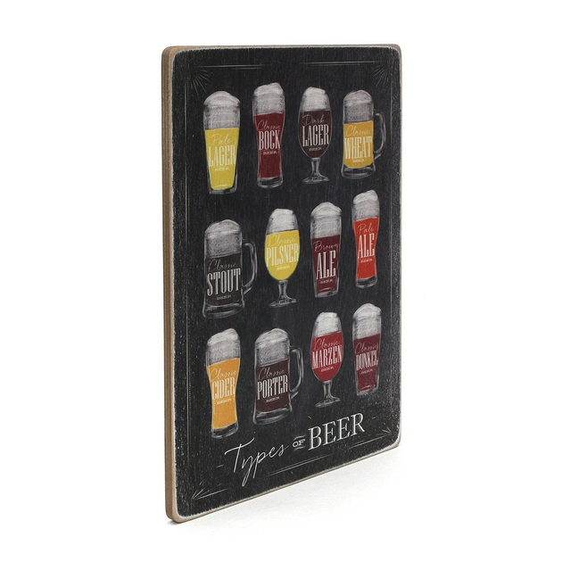 Постер Types of beer. Виды пива. Вертикальный. Темный фон, pva0088 1