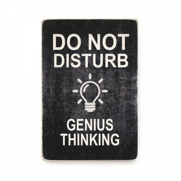 Постер не disturb. Genius thinking. Black background, pvh0060