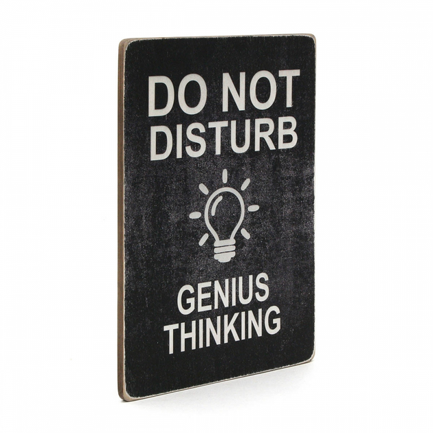 Постер не disturb. Genius thinking. Black background, pvh0060 1