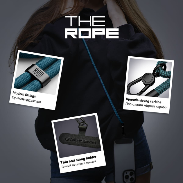 Ремешок для смартфона ArmorStandart Rope Black Denim with Dark holder, ARM76096 3