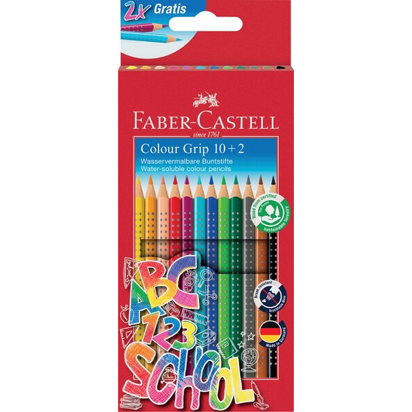 Олівці 12 кол., GRIP, 201585 ТМ "Faber-Castell"