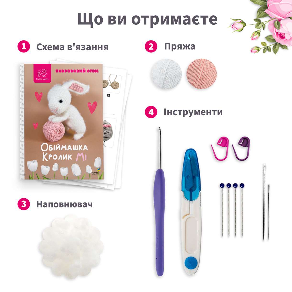 Набір для вʼязання гачком "Кролик Мі" 2