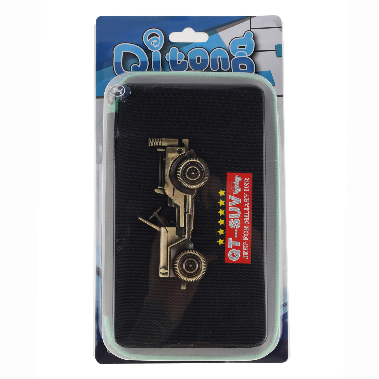 Пенал с металлической аппликацией, 1 отделение, QT-5795-Black 3