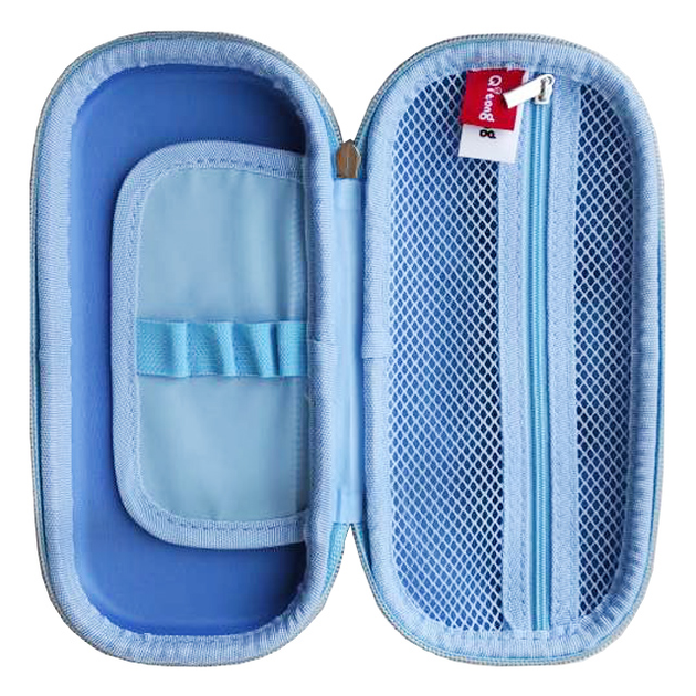 Пенал на 1 отделение на молнии с органайзером, синий, QT-3990-Blue 1