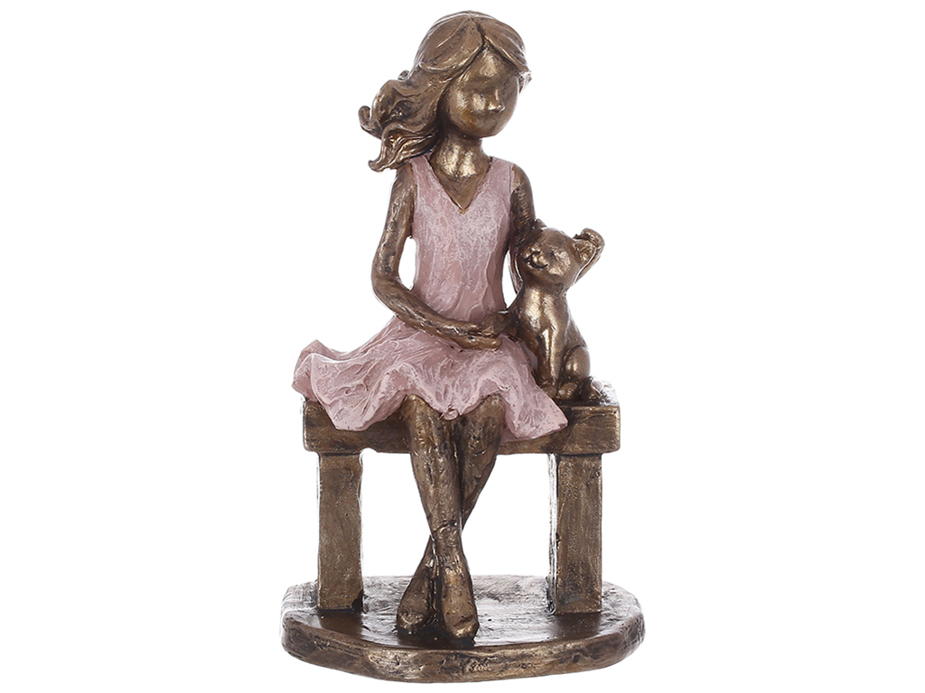 Декоративная статуэтка "Девочка с кошкой", 13,5 см, K07-448