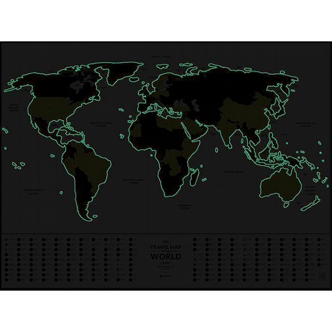 Скретч карта мира "Travel Map Glow World" 80*60 см (англ. язык), ТМ "1Dea.me" 5
