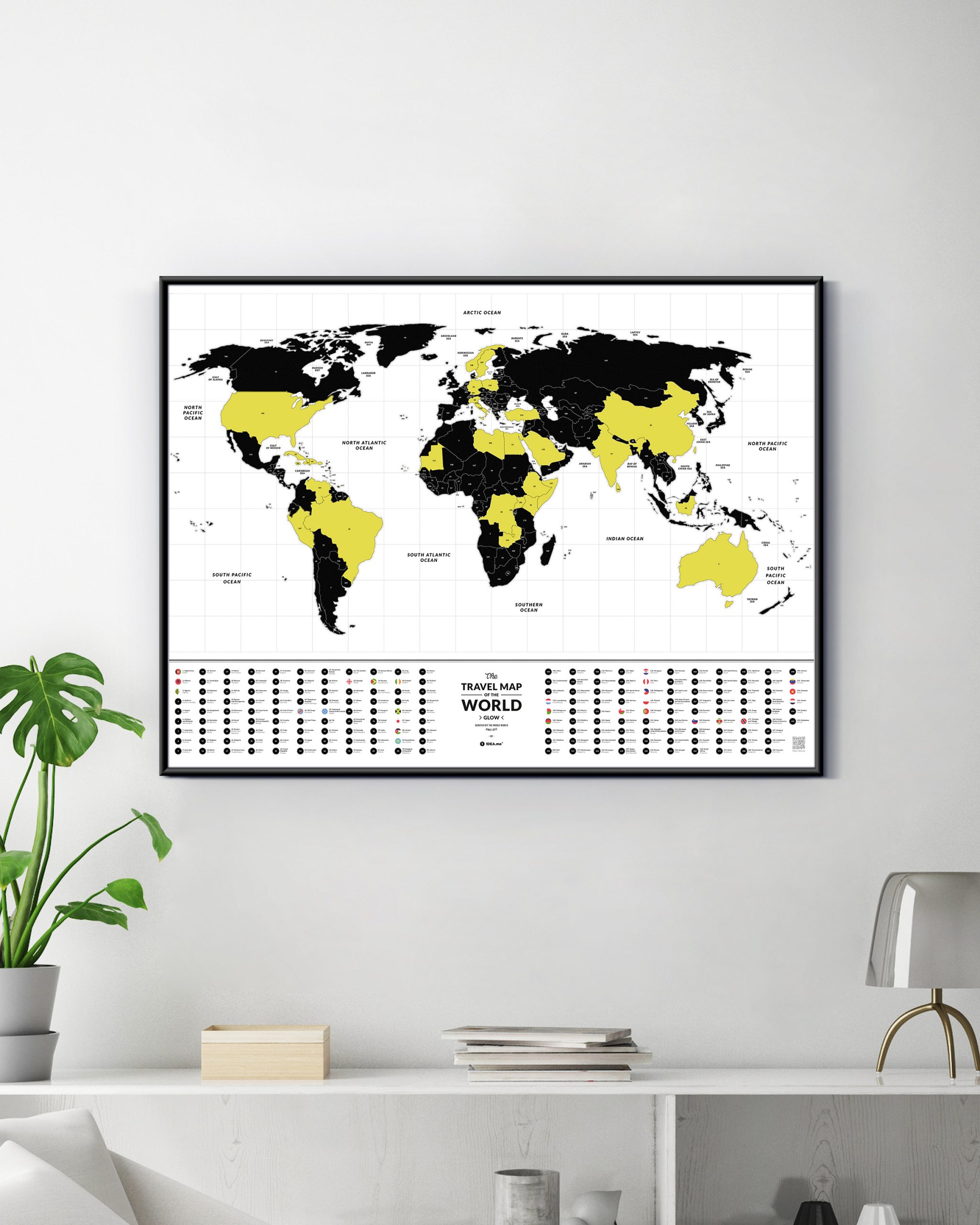 Скретч карта мира "Travel Map Glow World" 80*60 см (англ. язык), ТМ "1Dea.me" 3