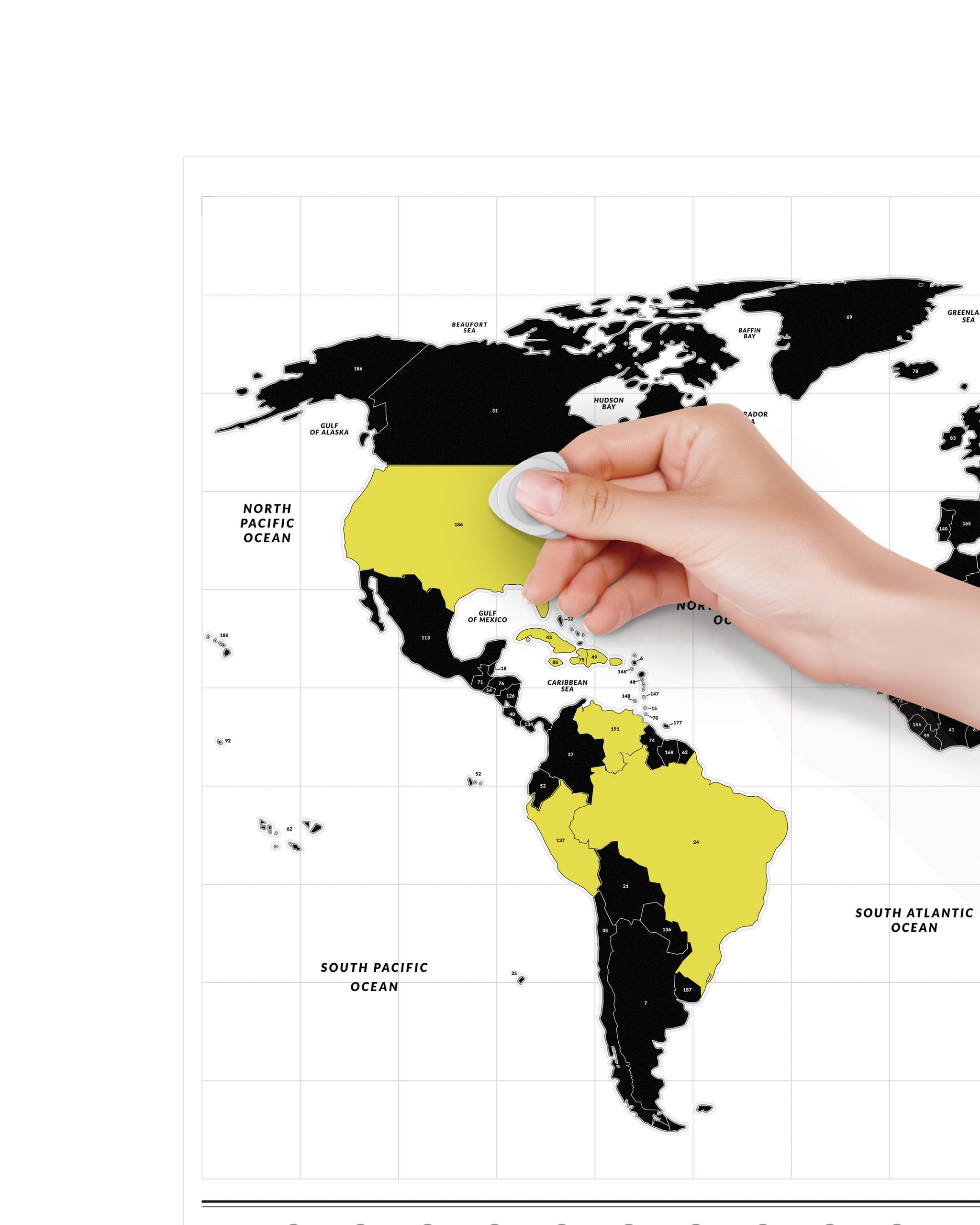 Скретч карта мира "Travel Map Glow World" 80*60 см (англ. язык), ТМ "1Dea.me" 4