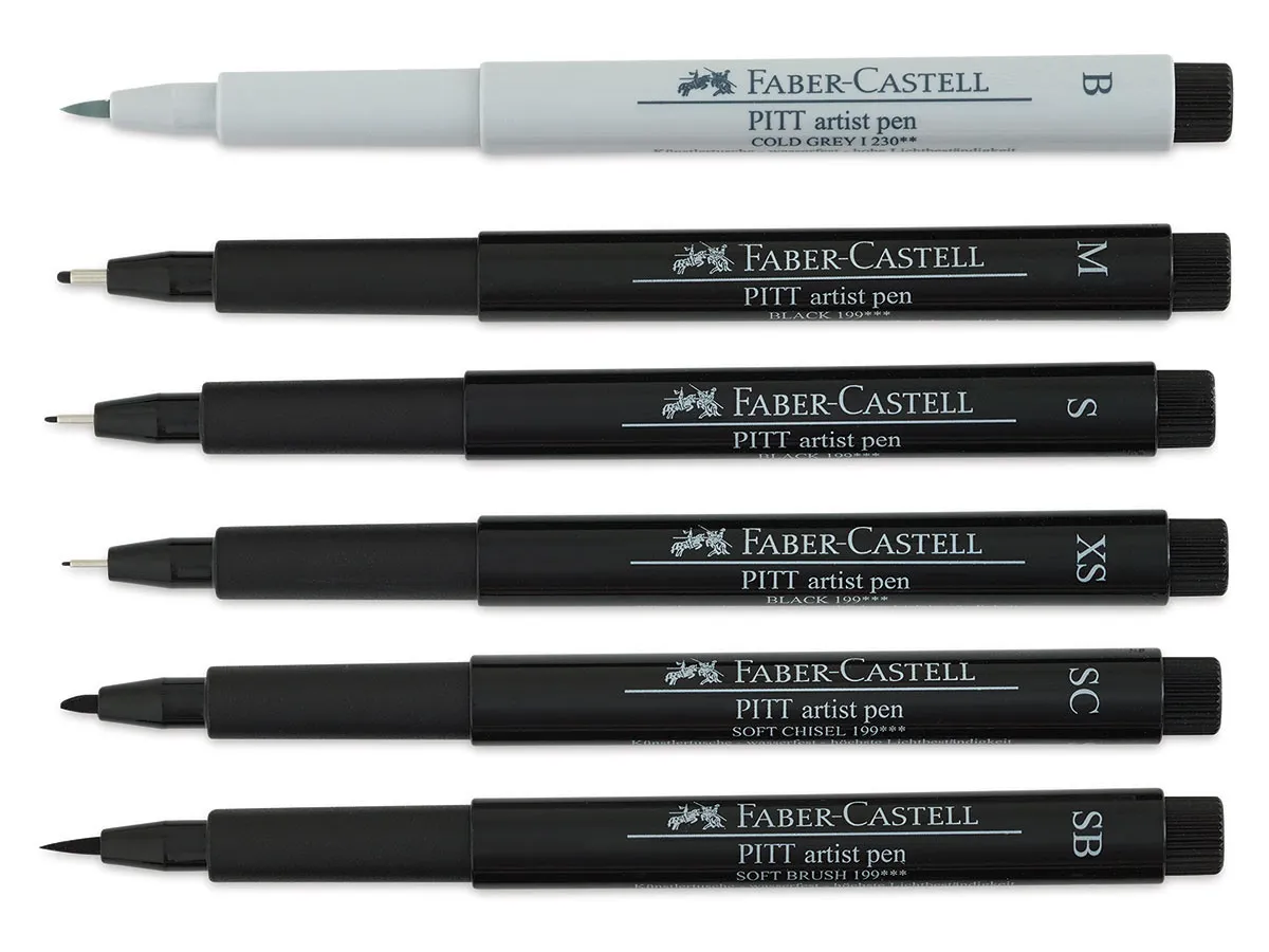 Набор ручек капиллярных PITT Brush 6 шт. "Manga", 167124 Faber-Castell 1