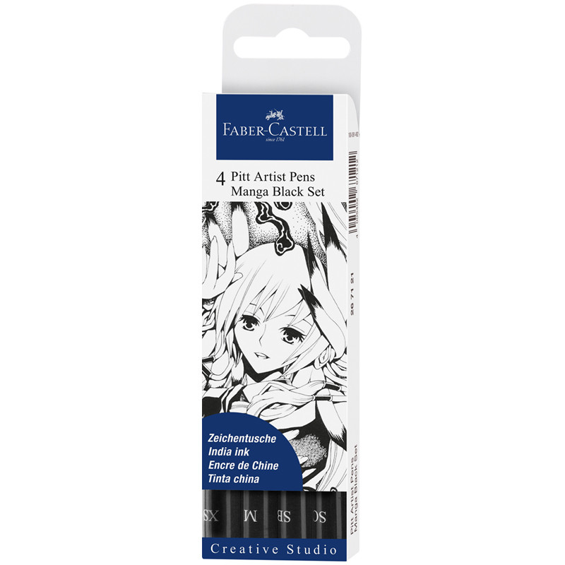 Набір ручок капілярних PITT Brush "Manga" 4 шт., 267121 Faber-Castell