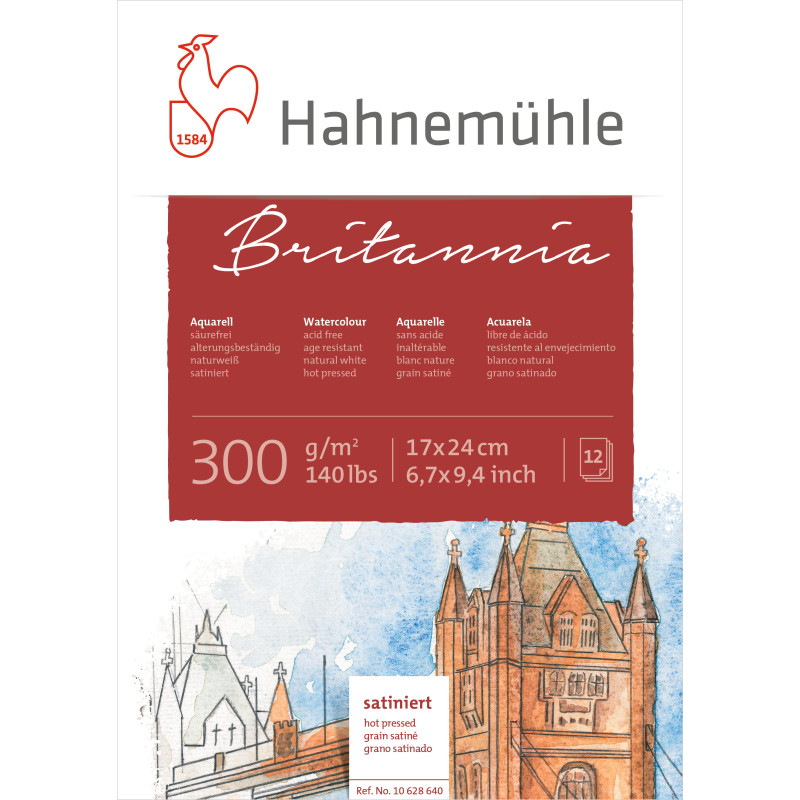 Альбом-склейка для акварели WC Britannia, 17х24, 300г, 12а НР, Hahnemuhle