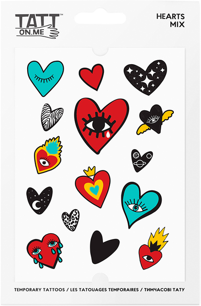 Тимчасові тату "Hearts mix", TATTon.me 9
