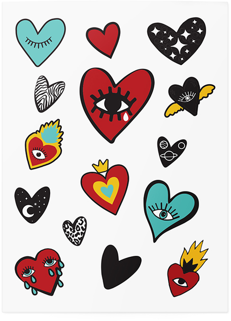 Тимчасові тату "Hearts mix", TATTon.me 11