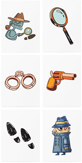 Тимчасові тату "Detective set", TATTon.me