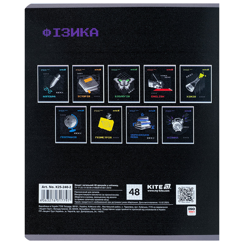 Тетрадь 48 кл, Предметка - Физика, гибр лак+УФ, Techno, K25-240-2 6