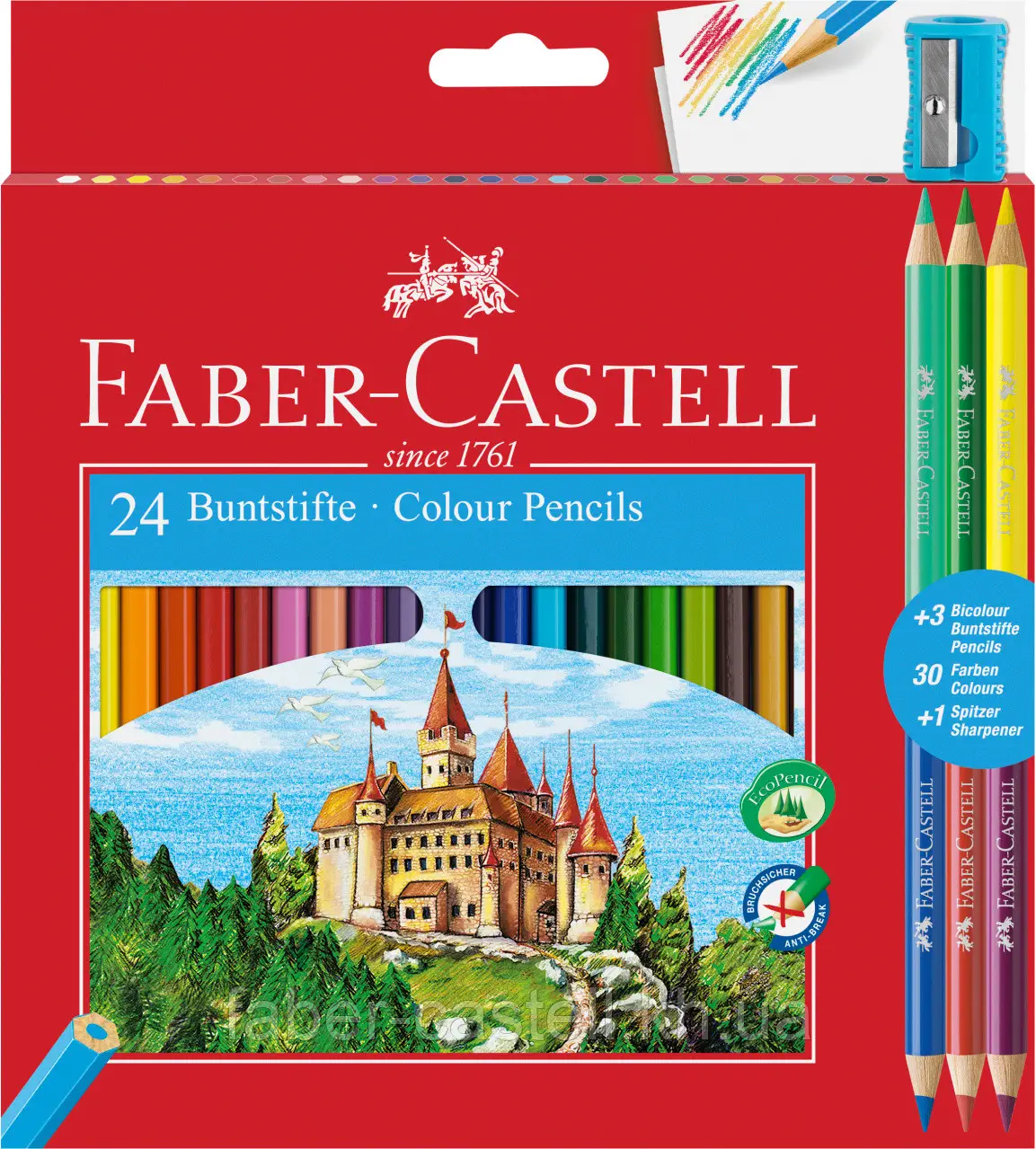 Набір олівців 24 кол. "Замок" з чинкою, 110324 Faber-Castell