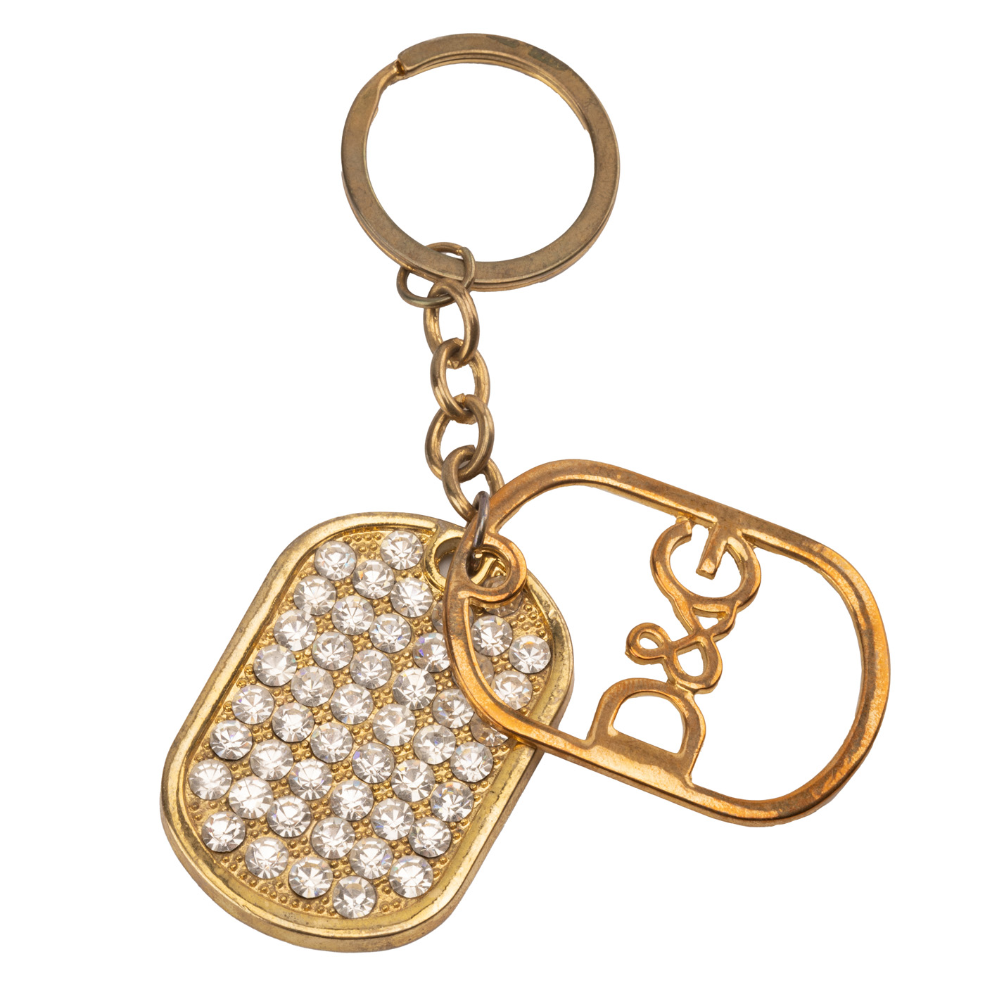 Брелок из металла с логотипом D&G, декорированный камнями VK-26 1
