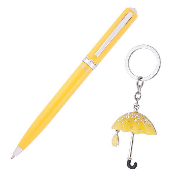Набір подар. "Umbrella" ручка кулькова+брелок, жовтий, LS.122022-08 1