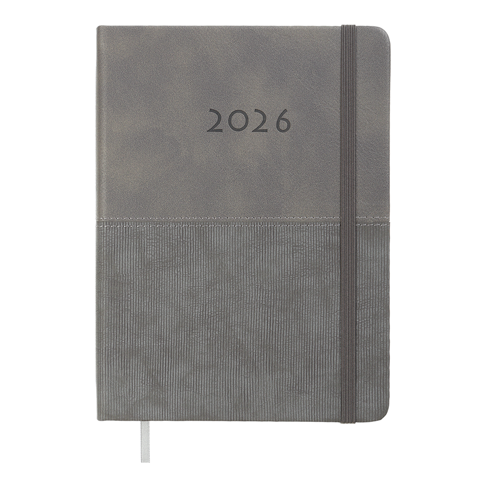 Щоденник датований A5, 2026 Fortuna, сірий, BM.21102-09