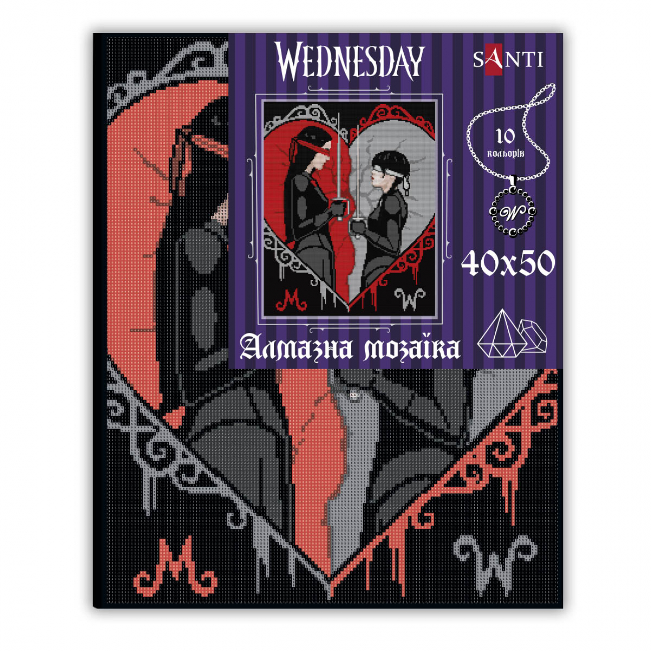 Алмазна мозаїка SANTI "Wednesday. Duelo a ciegas", 40*50 см, на підрамнику, 954161 1