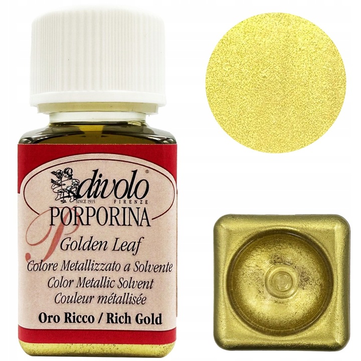 Фарба GOLDEN LEAF, ефект рідкого металу, Золото роял, 50 мл, Divolo