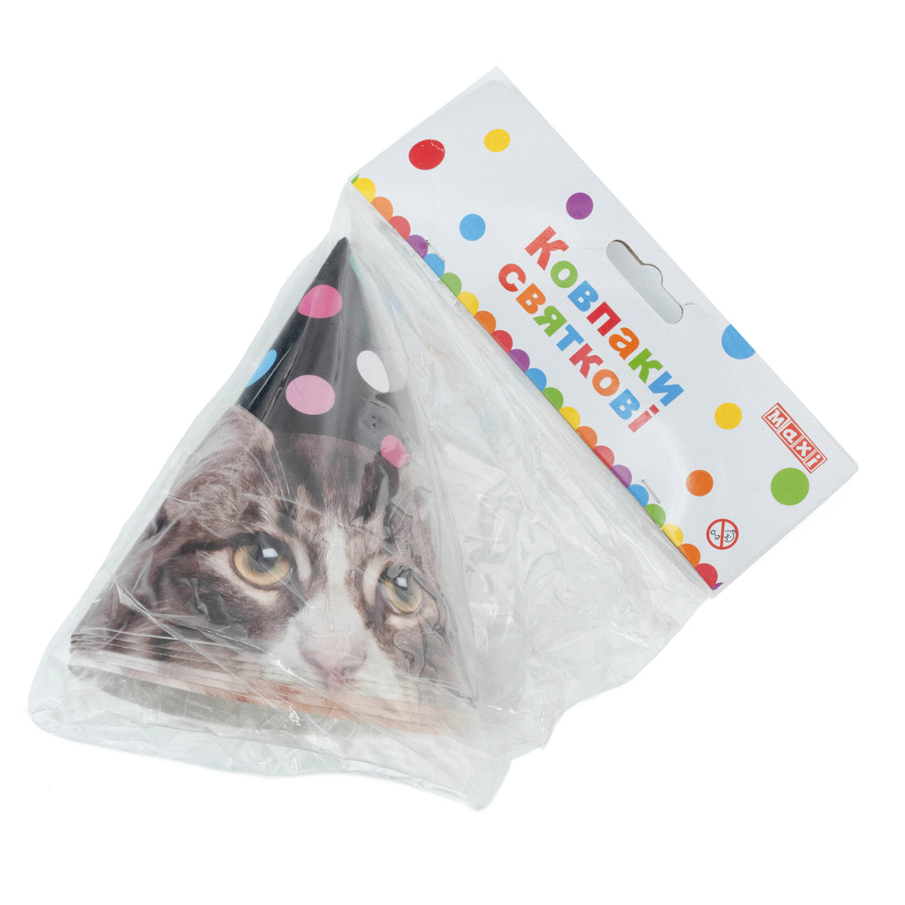 Набор колпаков на голову с резиновой лентой Funny Cats, 6 шт, ассорти, MX273 3