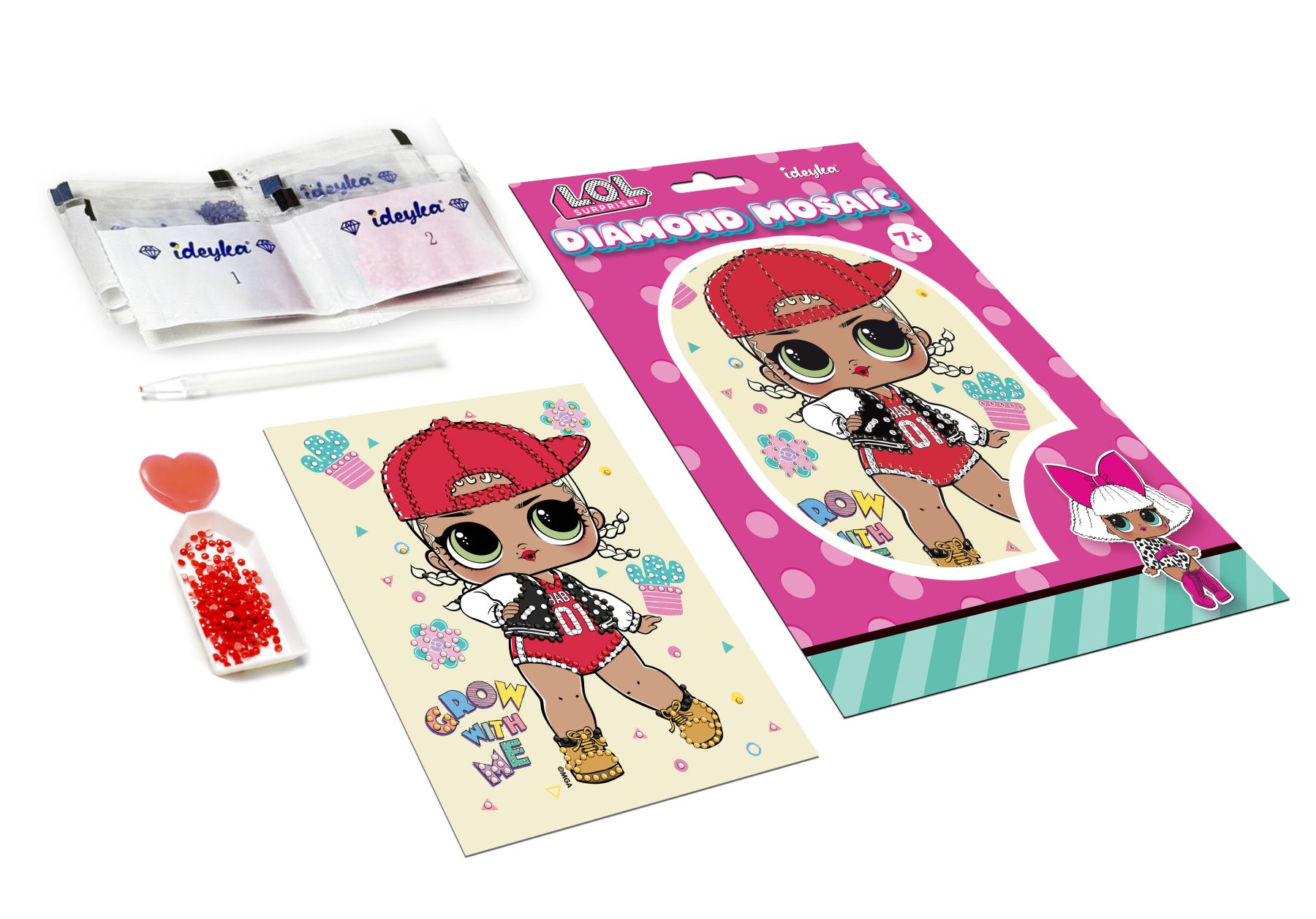Набір з алмазною мозаїкою (вибірковою) "L.O.L. Surprise! Kitty Queen With Kitty Kitty" 15*20 см, AML1206, ТМ "Ideyka" 1