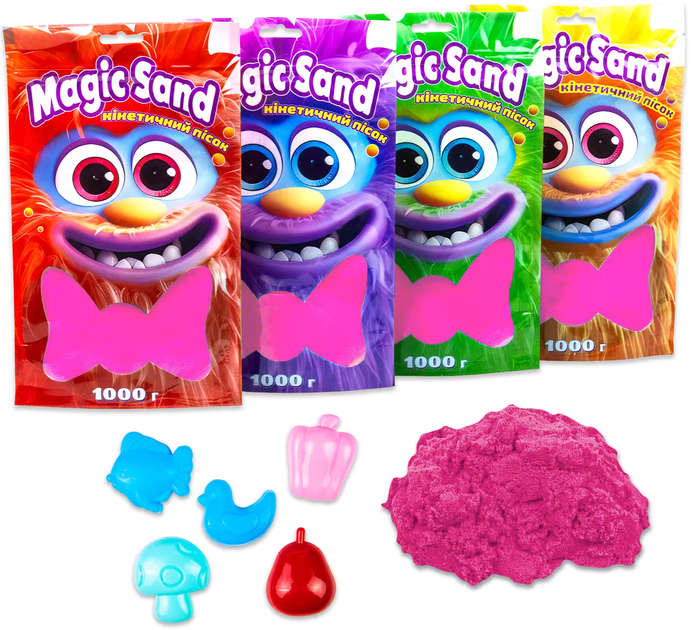 Кінетичний пісок Magic sand в пакеті, рожевий, 1 кг, 39404-8