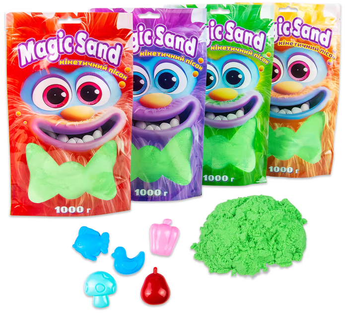 Кінетичний пісок Magic sand в пакеті, зелений, 1 кг, 39404-2