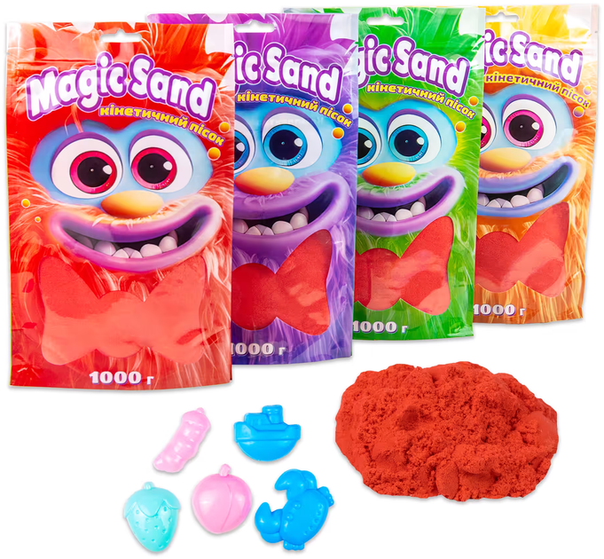 Кінетичний пісок Magic sand в пакеті, червоний, 1 кг, 39404-6