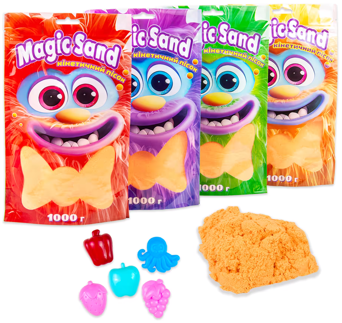 Кінетичний пісок Magic sand в пакеті, помаранчевий, 1 кг, 39404-7