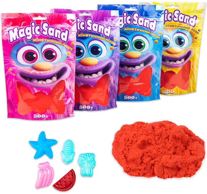 Кінетичний пісок Magic sand в пакеті, червоний, 0,500 кг, 39403-6