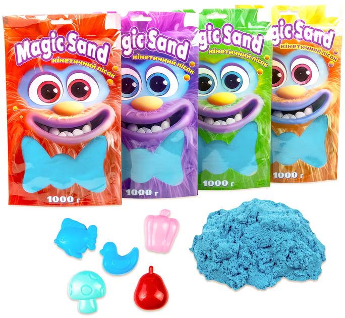 Кінетичний пісок Magic sand в пакеті, блакитний, 1 кг, 39404-3