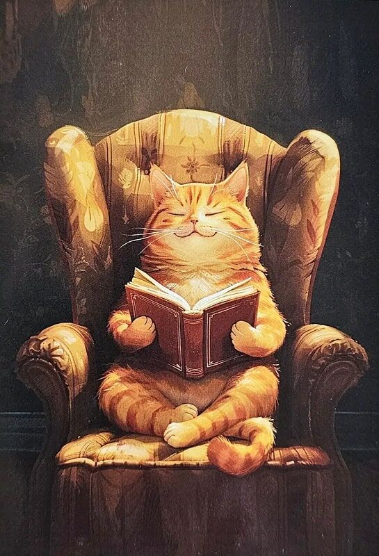 Листівка MriyTaDiy, "Читаючий котик"