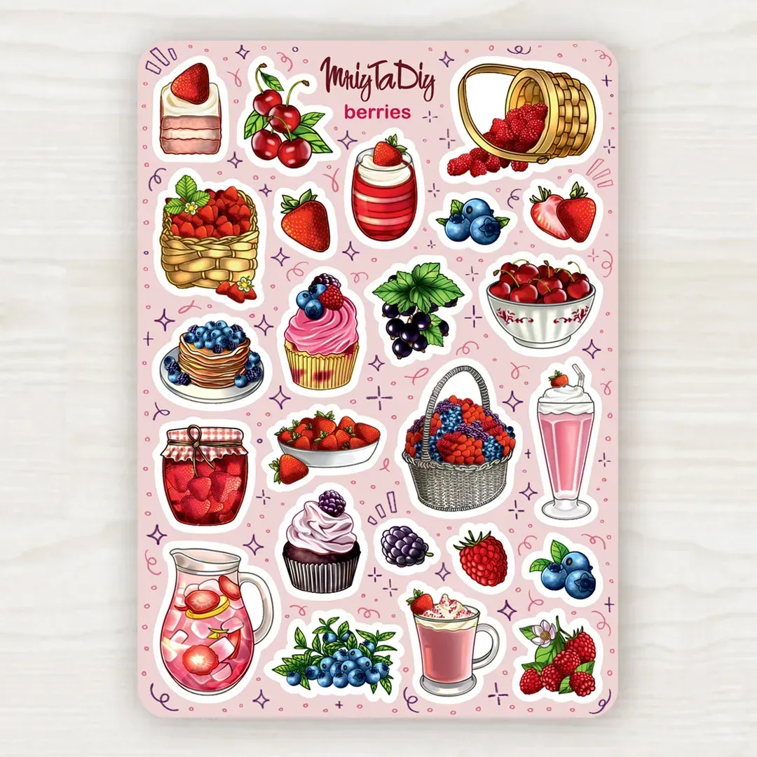 Стікер лист з наклейками MriyTaDiy, "Berries"