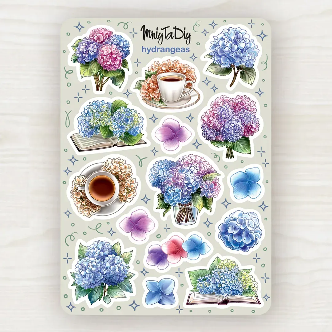 Стікер лист з наклейками MriyTaDiy, "Hydrangeas"