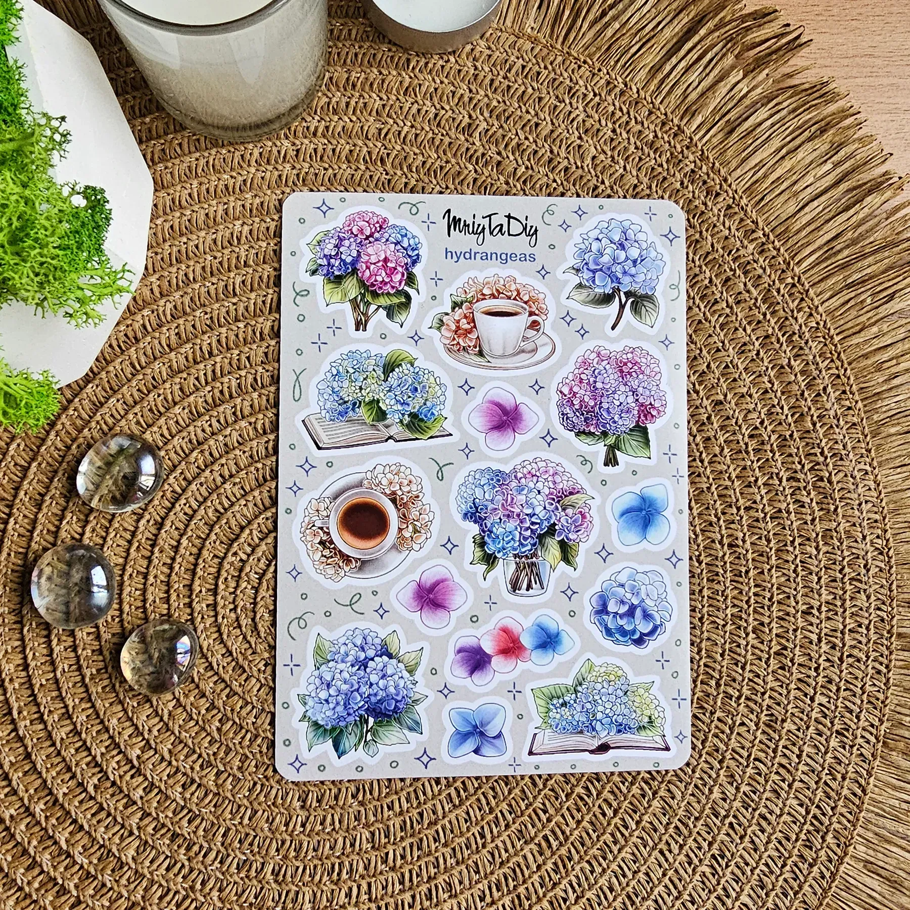 Стікер лист з наклейками MriyTaDiy, "Hydrangeas" 1