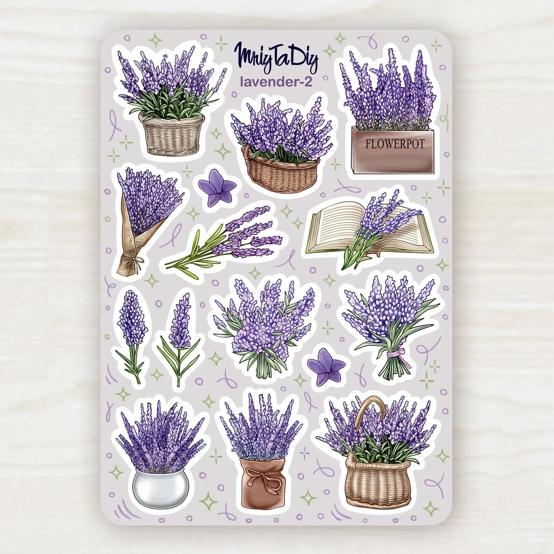 Стікер лист з наклейками MriyTaDiy, "Lavender-2"
